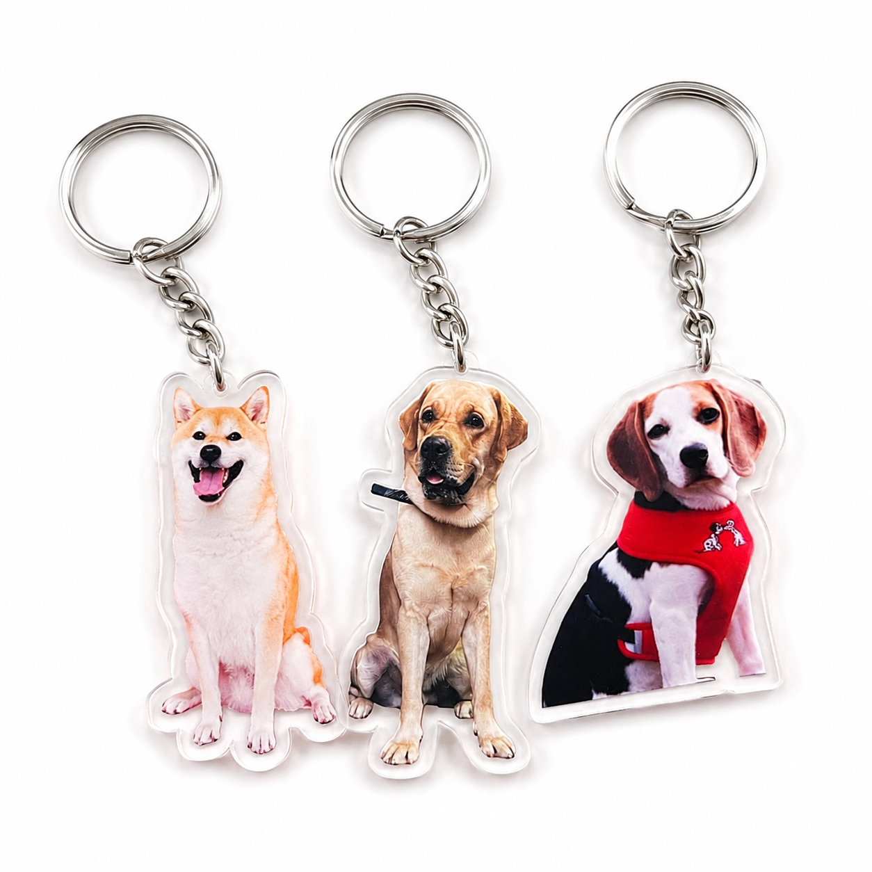 Personalized Photo to Acrylic Keychain | Custom Pet Photo Keychain | Personalized Acrylic Picture Key Ring | Custom Dog & Cat Memorial Gift | Double-Sided Photo Keychain