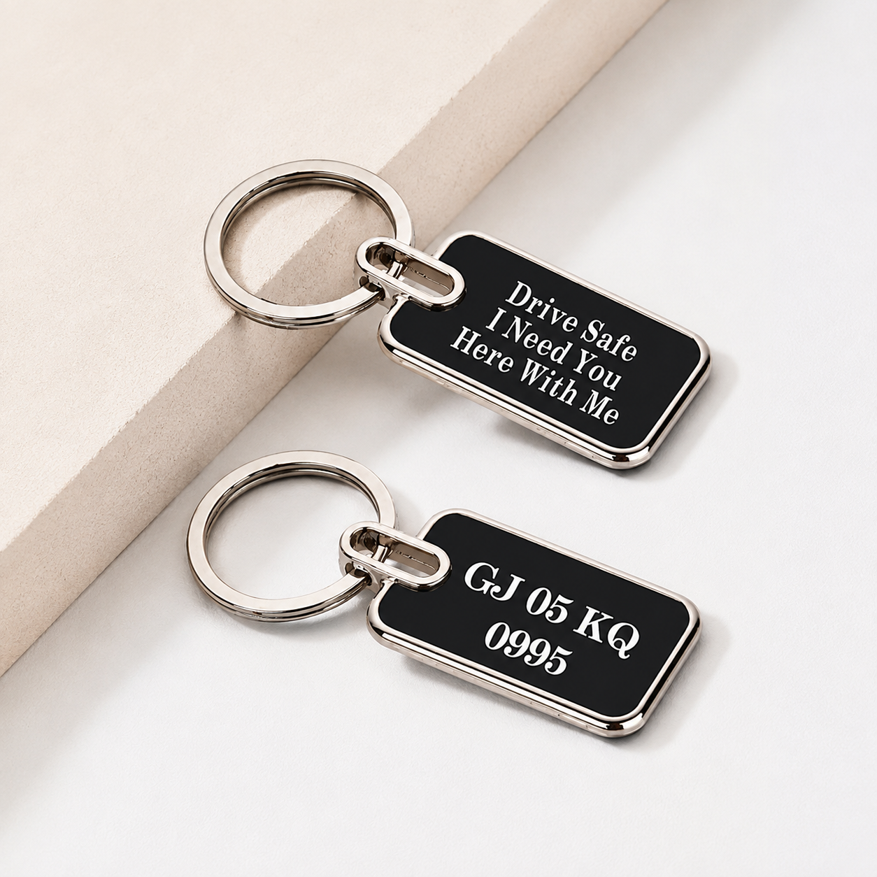 Personalized Couple Keychain Set with Custom Engraving | Drive Safe I Need You & I Love You Always & Forever | Stainless Steel Romantic Gift for Boyfriend, Girlfriend, Husband, Wife | Anniversary, Valentine's Day Gift