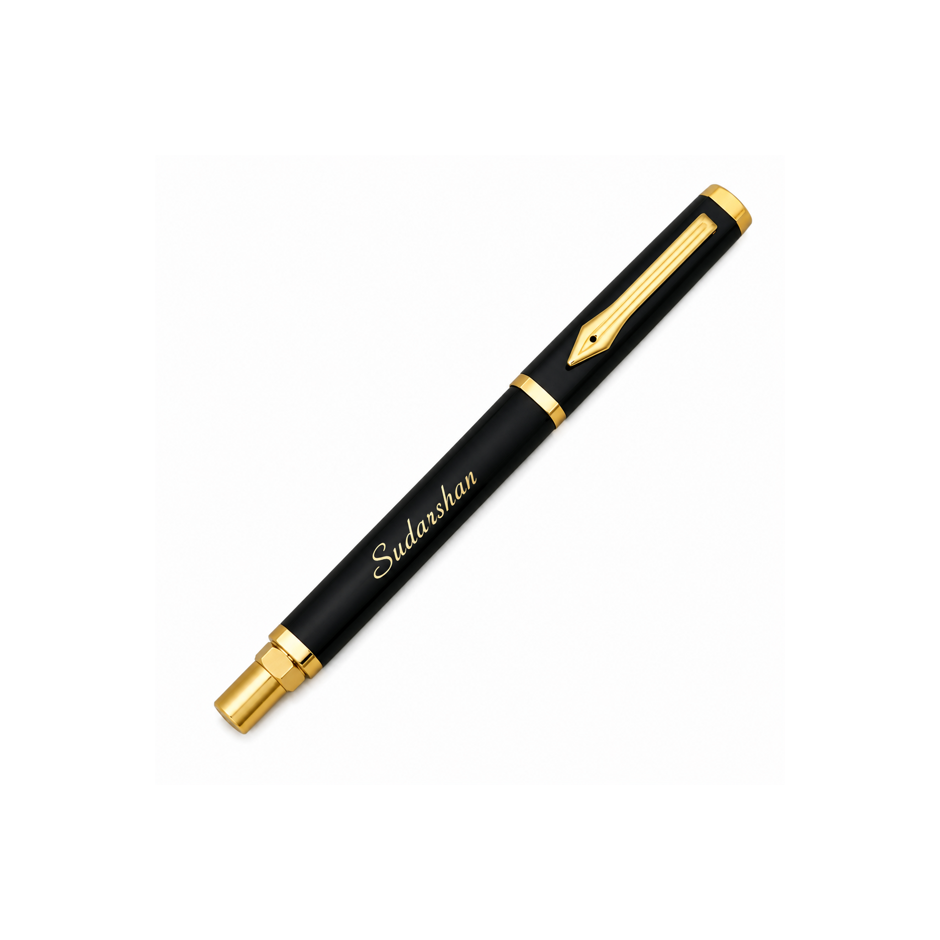 Personalized Engraved Premium Metal Ball Pen with Name | Custom Laser Engraved Gift Pen | Black & Gold Luxury Pen (Copy)