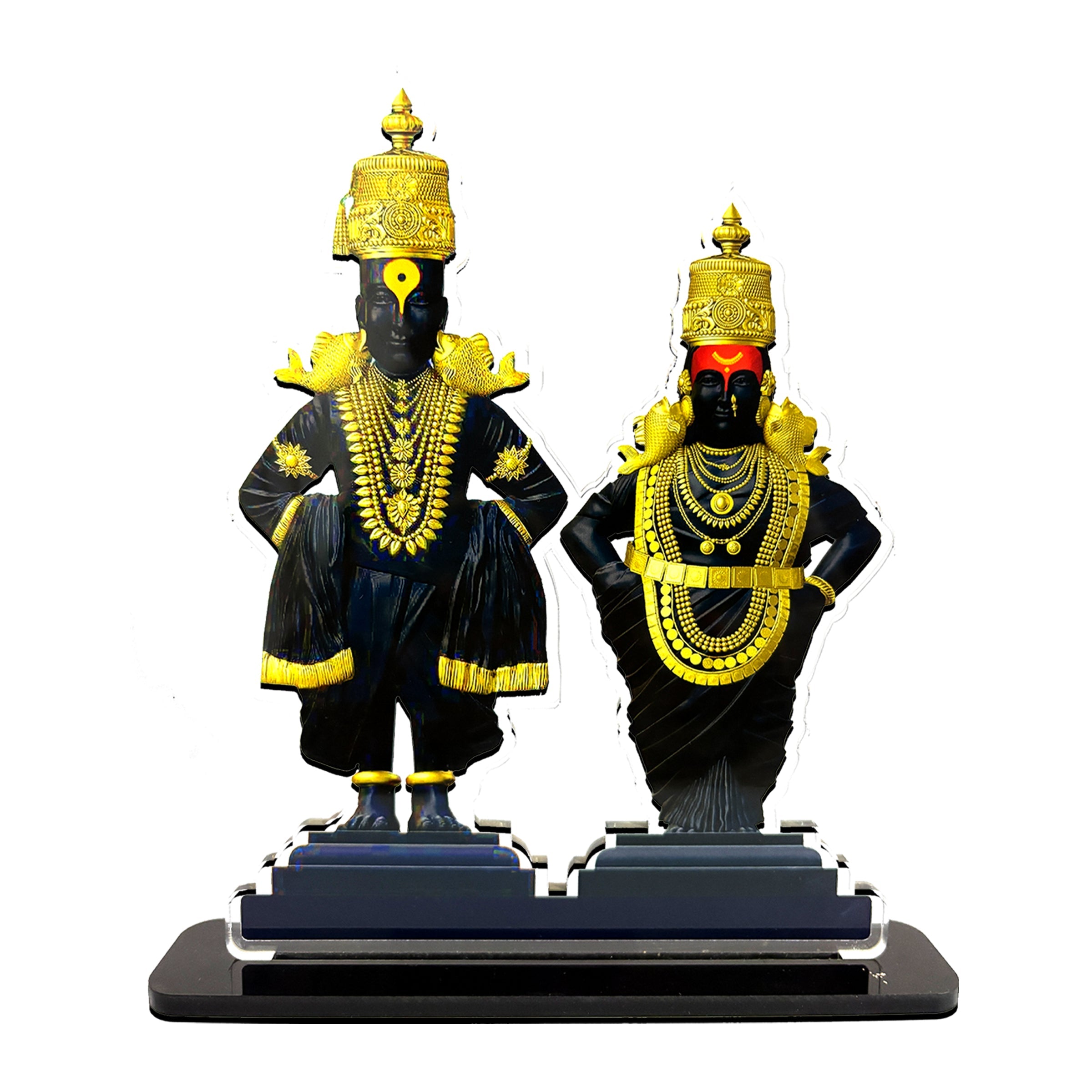 Vitthal Rukmini Idols Statue for Car Dashboard 3.5 x 4.5 inch