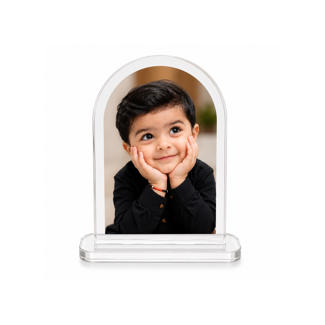 Premium Personalized Acrylic Car Dashboard Photo Frame | Custom UV Printed Photo | Crystal Clear 3mm Acrylic with 5mm Premium Base | Car Dashboard Gift for Family, Couples & Kids