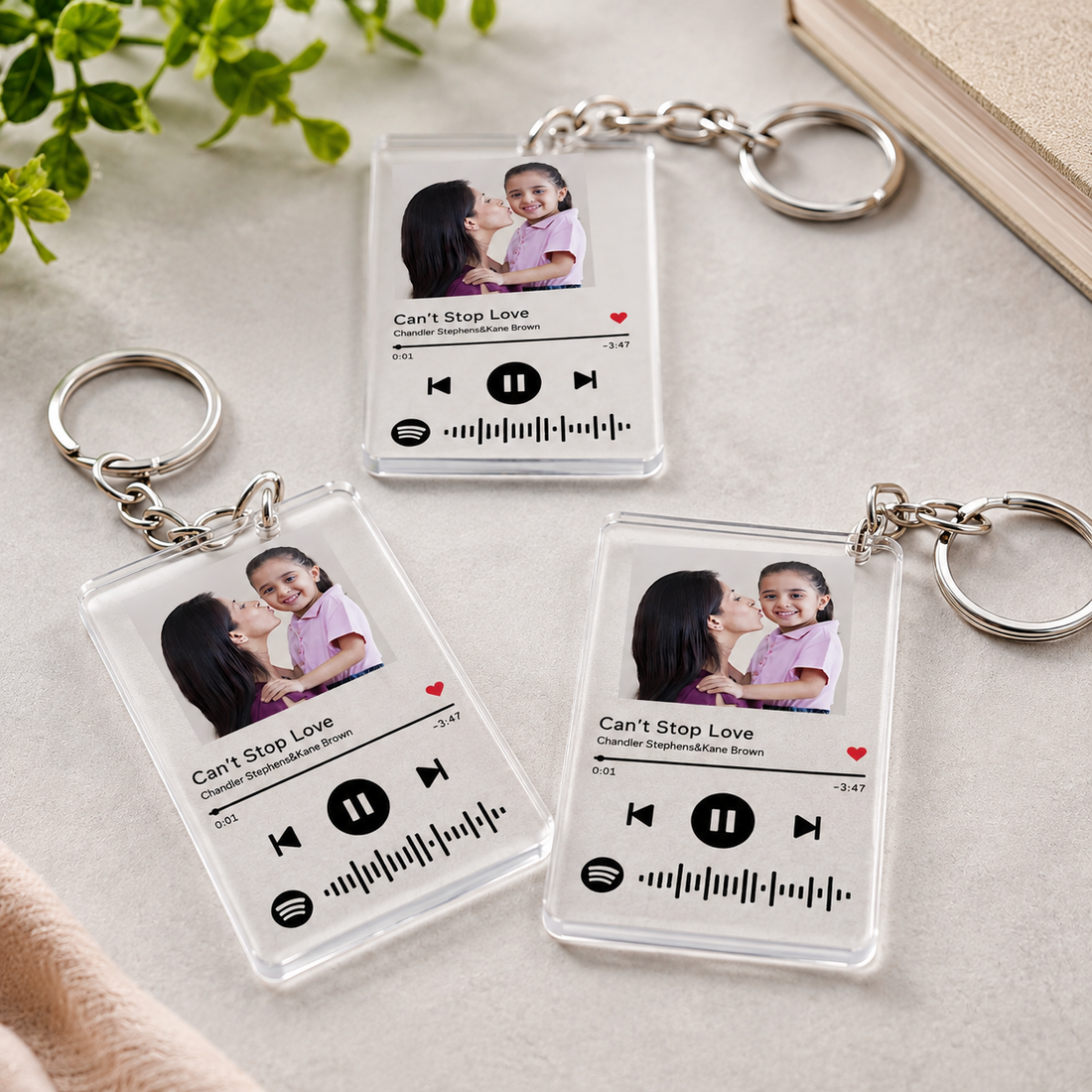 Personalized Spotify Acrylic Photo Keychain with Custom Picture & Song Code | Transparent Music Player Keyring | Gift for Girlfriend, Boyfriend, Wife, Husband, Mom, Dad, Anniversary, Birthday & Valentine's Day