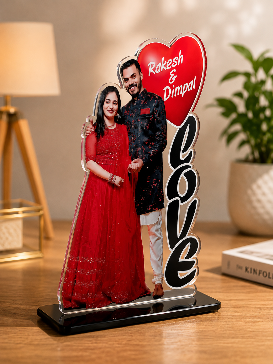 Custom Acrylic Couple Table Decor | Personalized Photo & Name Stand | Unique Wedding, Engagement & Birthday Gift