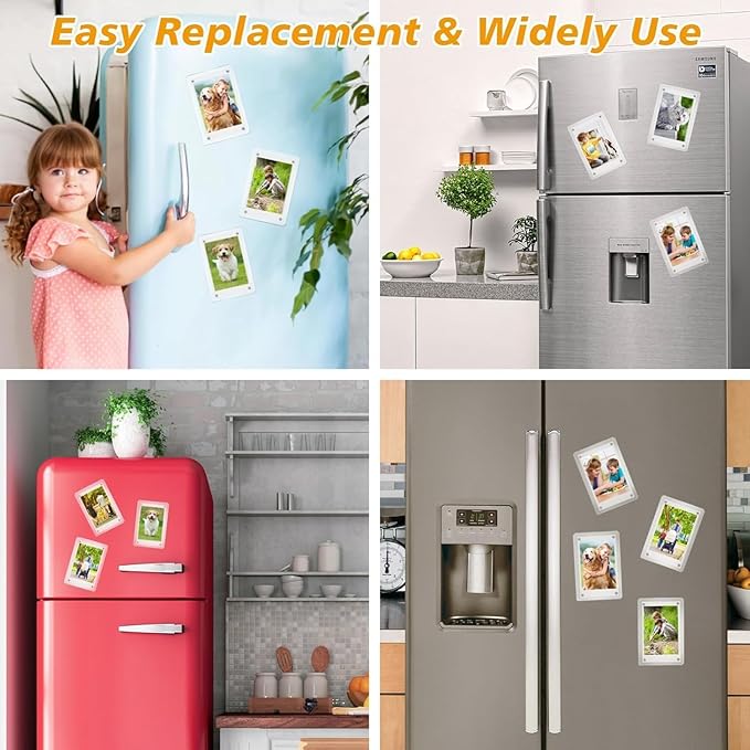 Acrylic Magnetic Photo Frame, Double-Sided Display (2.75 x 3.75 Inches) Clear Picture Frame Personalize & Swap Photos Fridge Magnet (Photos Not Included)