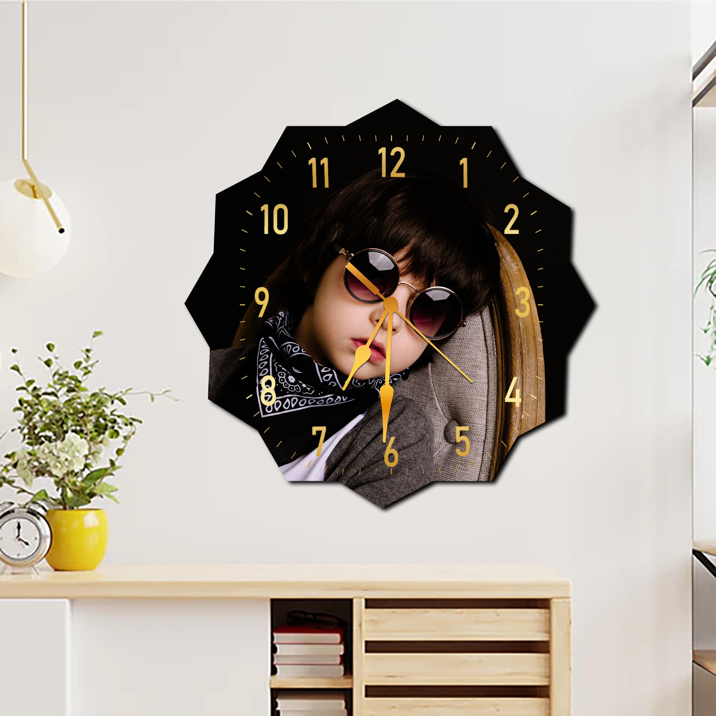 Customize Wall Clocks with Photo Acrylic Photo Analog Wall Clocks, Personalized Clock for Your Sweet Home Ideal for Gifting Your Loved Ones (11.5 x 11.5 inc) CL-10