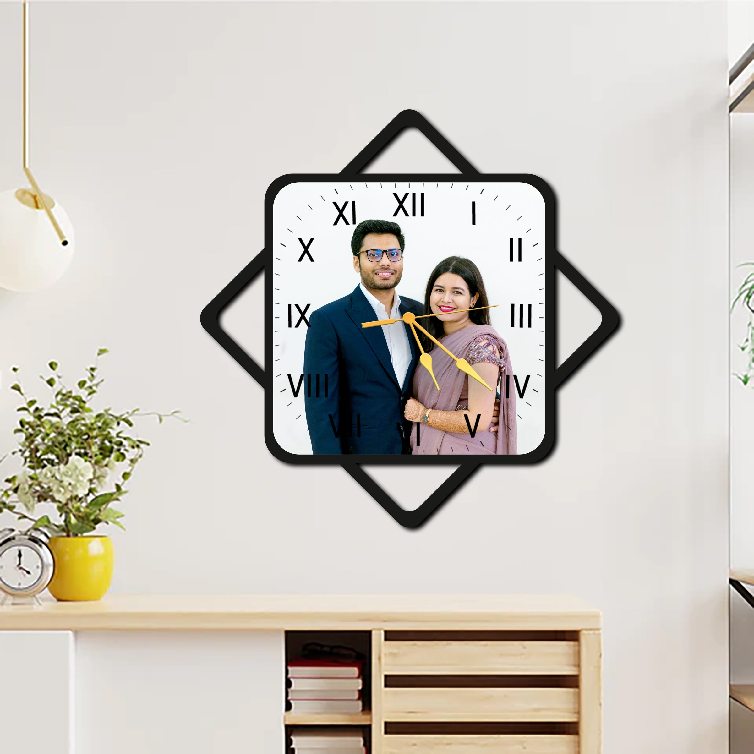 Customize Wall Clocks with Photo Acrylic Photo Analog Wall Clocks, Personalized Clock for Your Sweet Home Ideal for Gifting Your Loved Ones (11.5 x 11.5 inc) CL-14