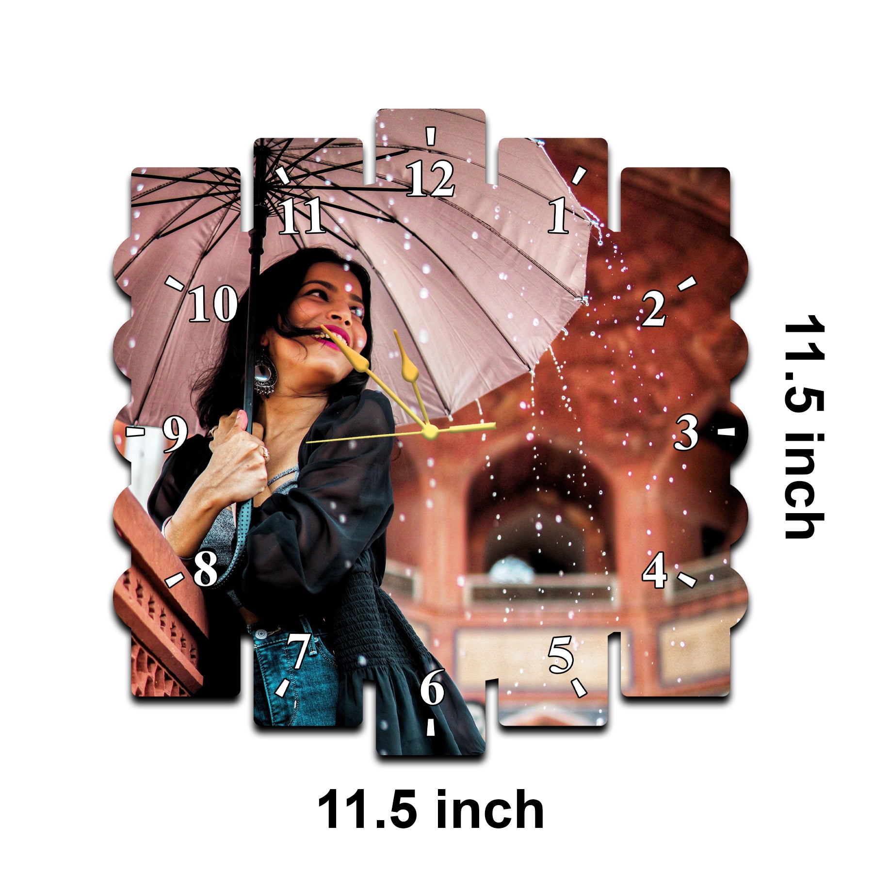 Customize Wall Clocks with Photo Acrylic Photo Analog Wall Clocks, Personalized Clock for Your Sweet Home Ideal for Gifting Your Loved Ones (11.5 x 11.5 inc) CL-16