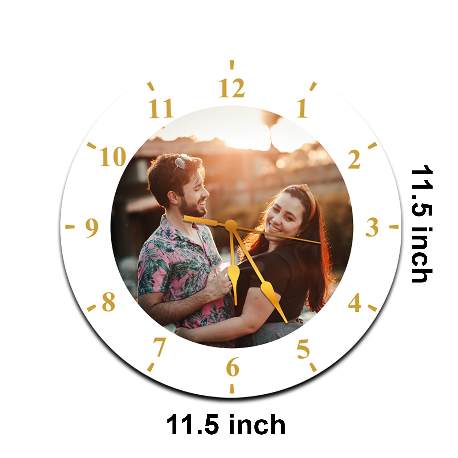 Customize Wall Clocks with Photo Acrylic Photo Analog Wall Clocks, Personalized Clock for Your Sweet Home Ideal for Gifting Your Loved Ones (11.5 x 11.5 inc) CL-12