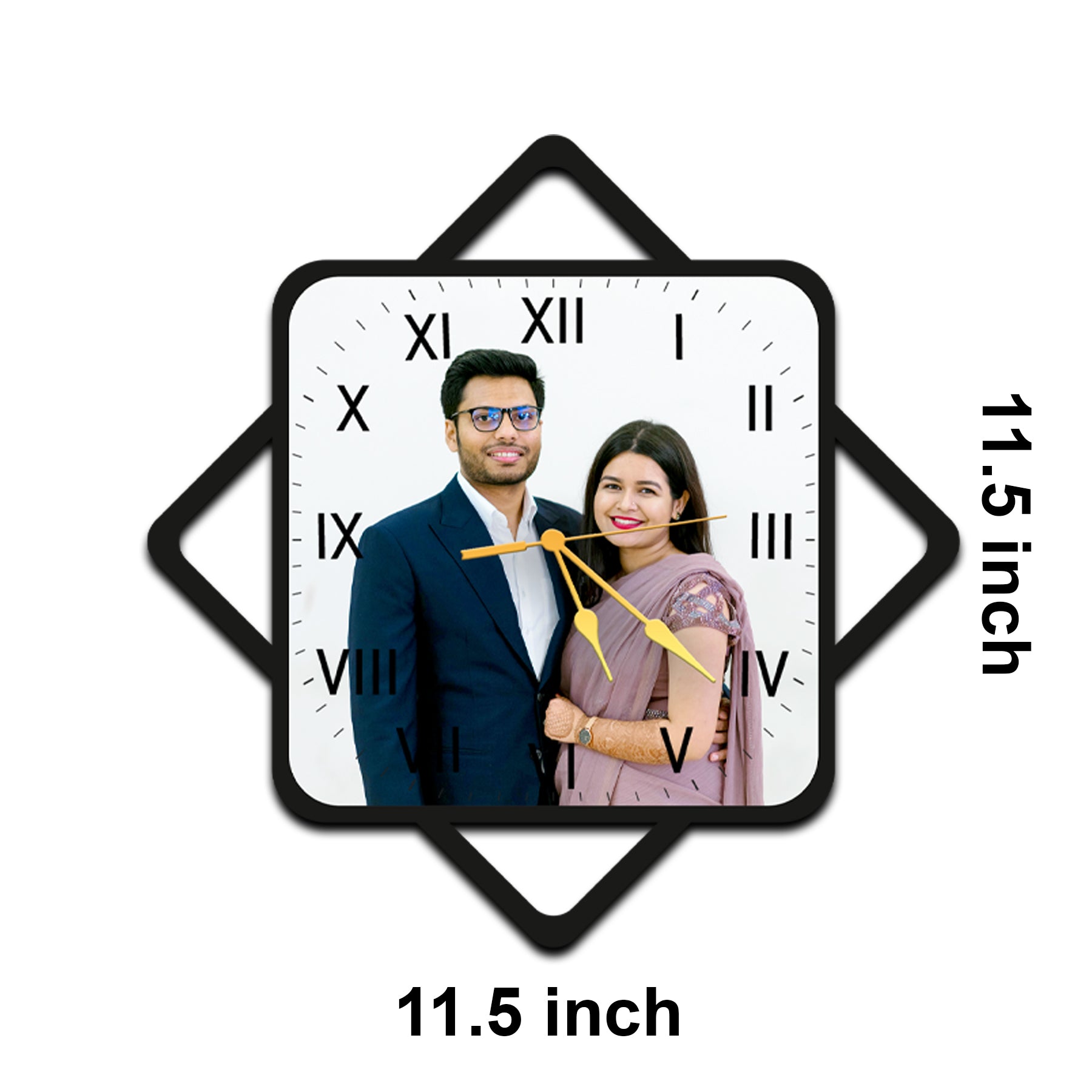 Customize Wall Clocks with Photo Acrylic Photo Analog Wall Clocks, Personalized Clock for Your Sweet Home Ideal for Gifting Your Loved Ones (11.5 x 11.5 inc) CL-14
