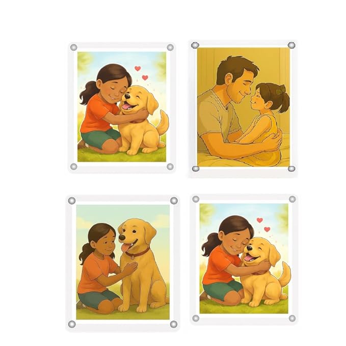 Acrylic Magnetic Photo Frame, Double-Sided Display (2.75 x 3.75 Inches) Clear Picture Frame Personalize & Swap Photos Fridge Magnet (Photos Not Included)