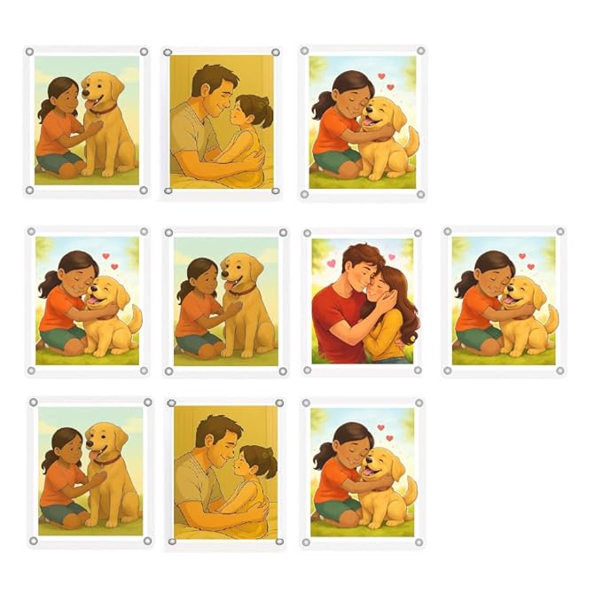 Acrylic Magnetic Photo Frame, Double-Sided Display (2.75 x 3.75 Inches) Clear Picture Frame Personalize & Swap Photos Fridge Magnet (Photos Not Included)