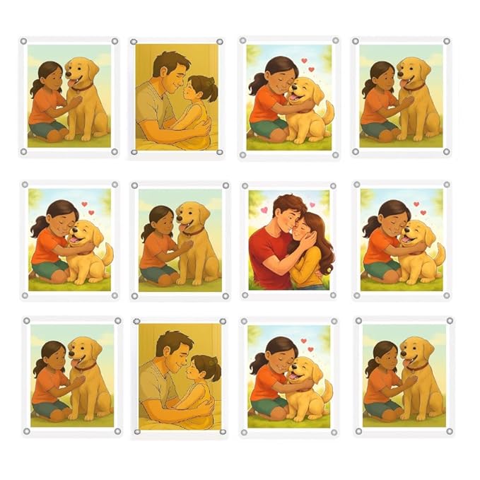 Acrylic Magnetic Photo Frame, Double-Sided Display (2.75 x 3.75 Inches) Clear Picture Frame Personalize & Swap Photos Fridge Magnet (Photos Not Included)