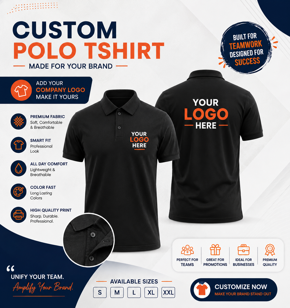 Customized Polo T-Shirt with Company Logo