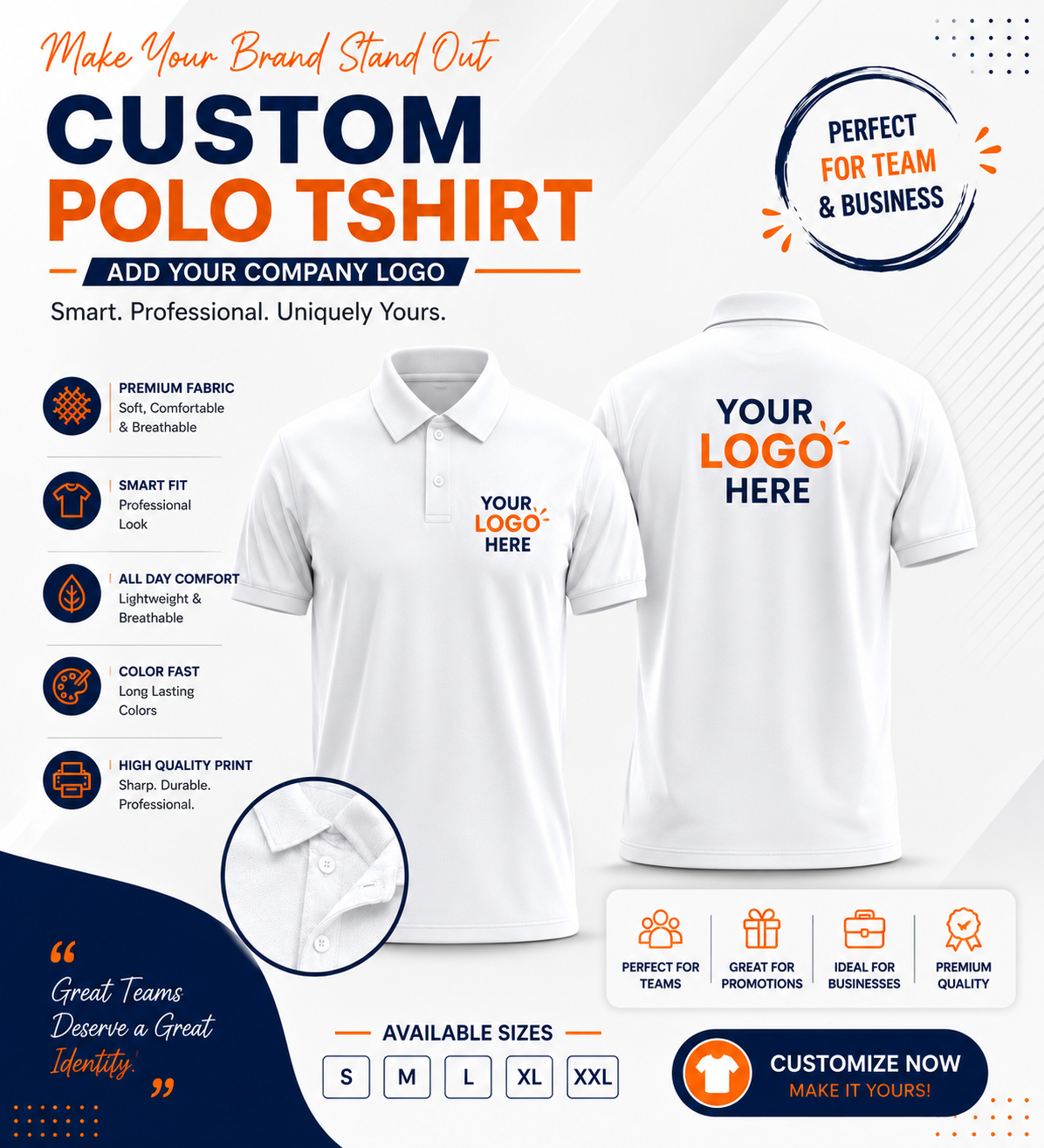 Customized Polo T-Shirt with Company Logo