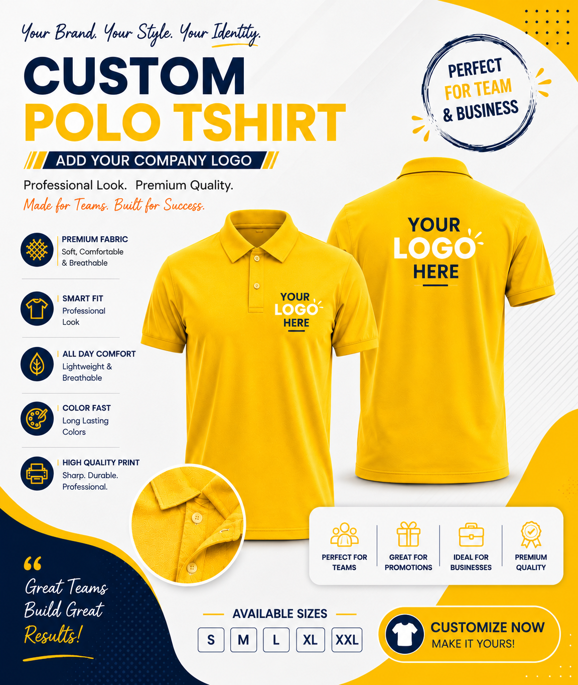 Customized Polo T-Shirt with Company Logo