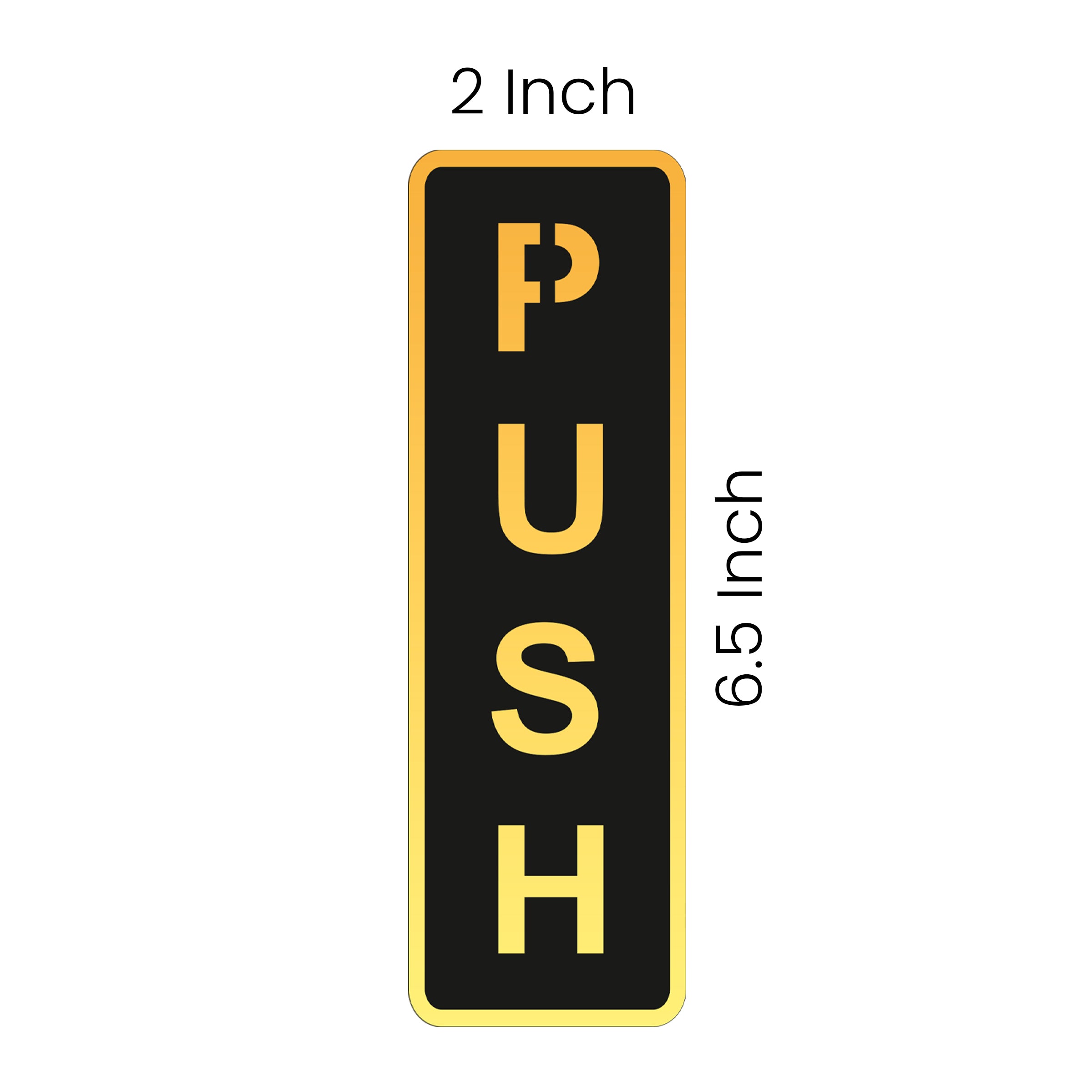 Push Pull Door Sign – Gold & Black Acrylic Sticker for Glass Doors (6.5 Inches) | Self-Adhesive Push Pull Signage for Home, Office, Storefront, Restaurants & Shops | Premium Door Label