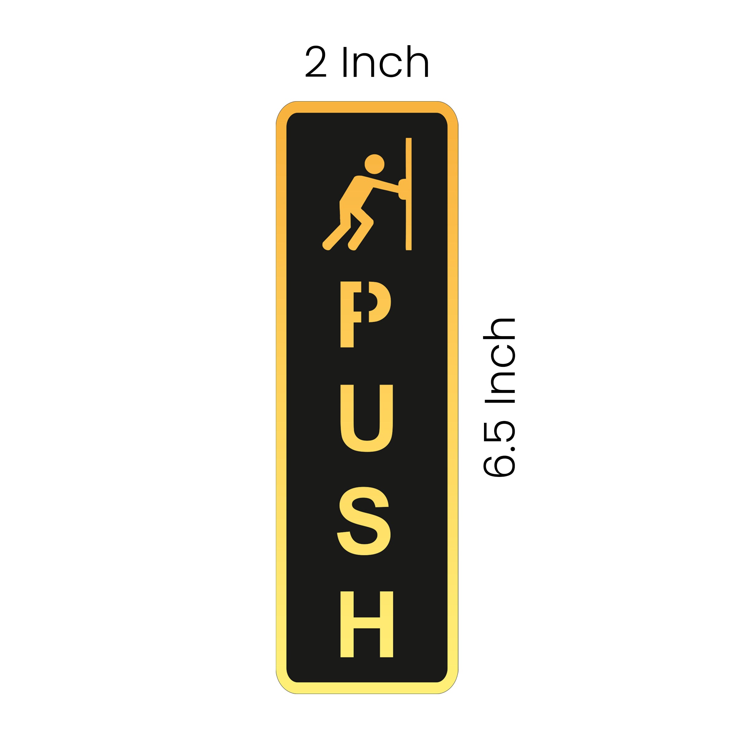 Push Pull Door Sign with symbol – Gold & Black Acrylic Sticker for Glass Doors (6.5 Inches) | Self-Adhesive Push Pull Signage for Home, Office, Storefront, Restaurants & Shops | Premium Door Label
